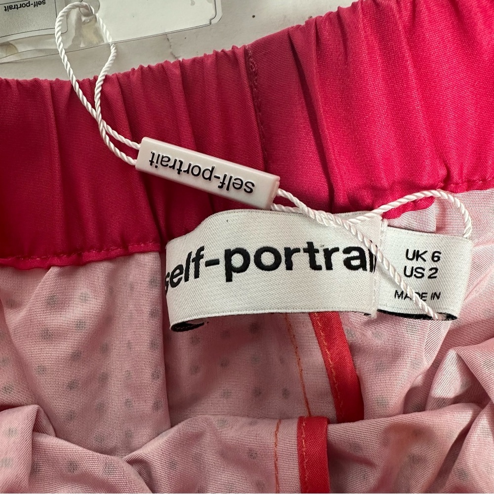 NWT Self Portrait Pink Ombré Crystal Embellished Hotfix Taffeta Shorts 2 - Picture 16 of 16